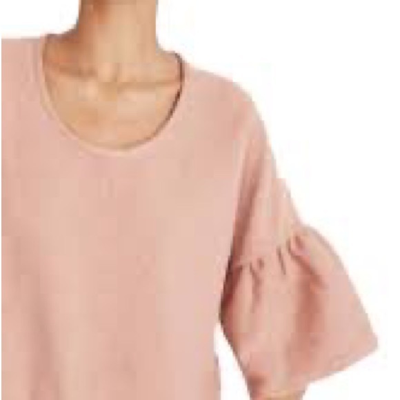 Madewell pink ribbed bell-sleeve top - Picture 2 of 3